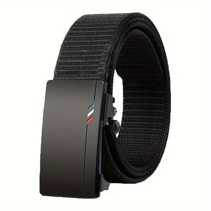 Men'S Belt Outdoor Leisure Sports Belt Toothless Quick Release Automatic Buckle Quality Black Belt