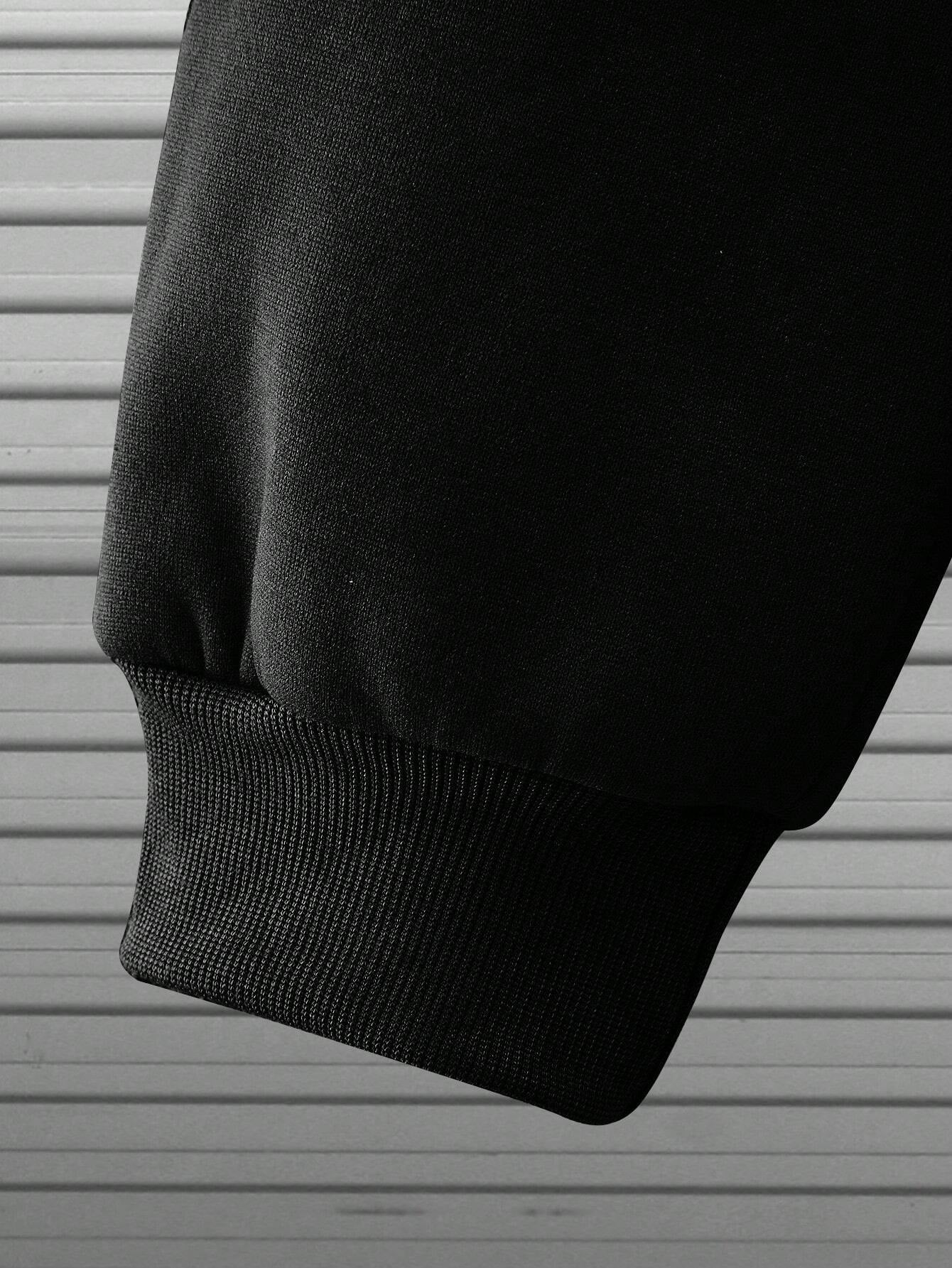 Manfinity Homme 2Pcs Men'S Casual Letter Printed Sweatshirt and Sweatpants Set, for Daily Leisure , Track Suit , Urban , Color Block, Fall Clothes