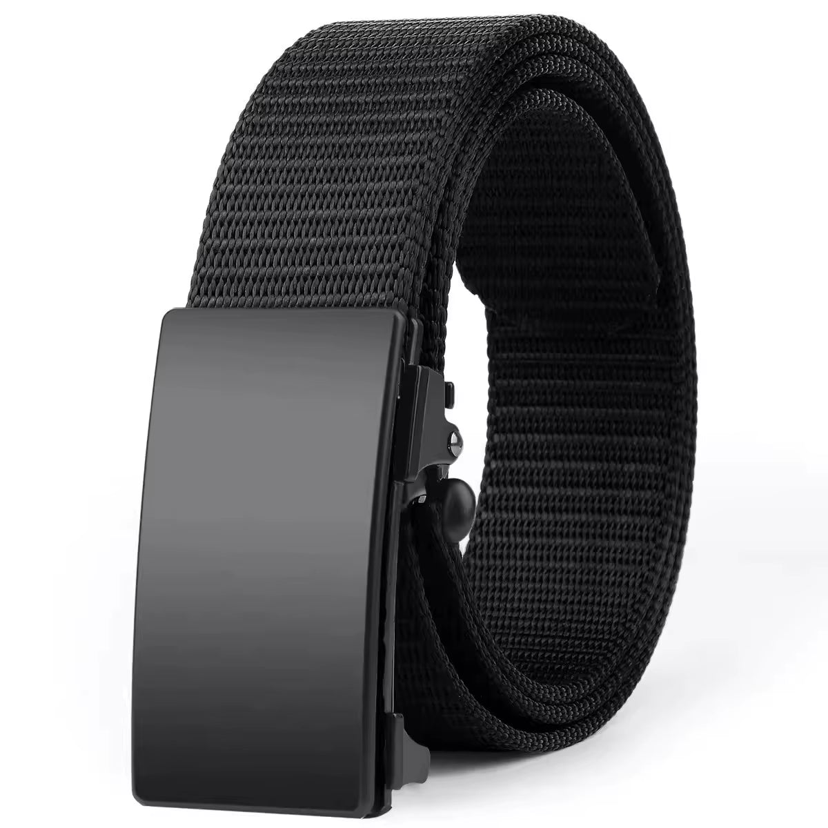 Men'S Belt Outdoor Leisure Sports Belt Toothless Quick Release Automatic Buckle Quality Black Belt